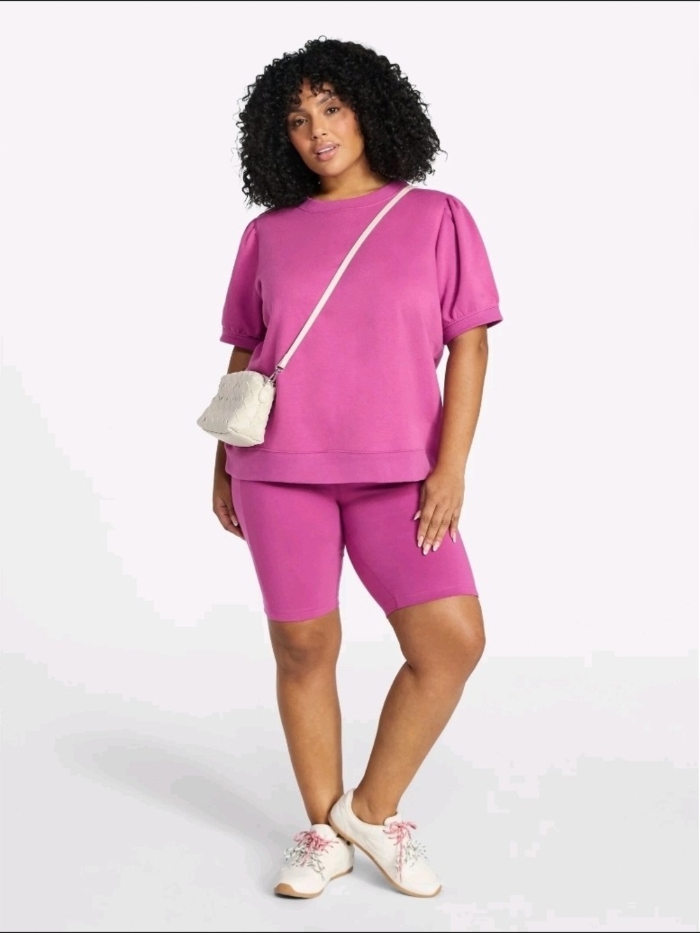 Terra & Sky NEW Pink Bike Shorts with Pockets Plus Size 3X High Rise 9" Inseam - Picture 2 of 7